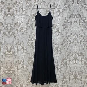 Show Me Your Mumu Caitlin Ruffle Maxi Dress in Black